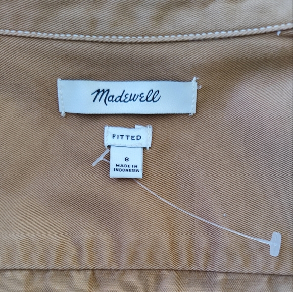 Darted Button Up Shirt In Regenerative Chino. Timber - Picture 5 of 12